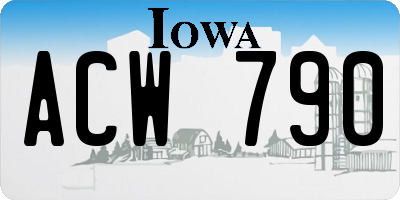 IA license plate ACW790