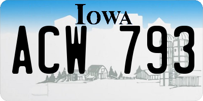 IA license plate ACW793