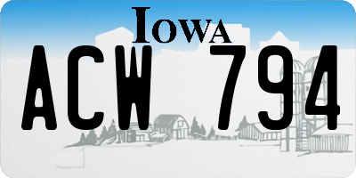 IA license plate ACW794