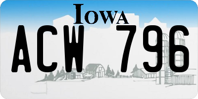 IA license plate ACW796