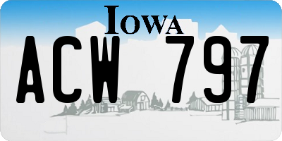 IA license plate ACW797