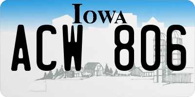 IA license plate ACW806