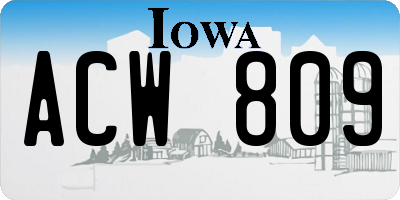 IA license plate ACW809