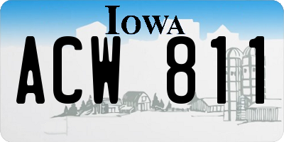 IA license plate ACW811