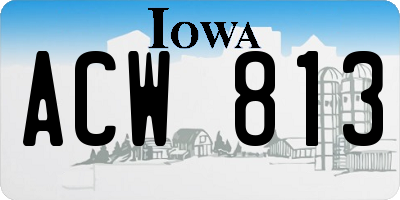 IA license plate ACW813