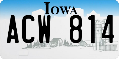 IA license plate ACW814