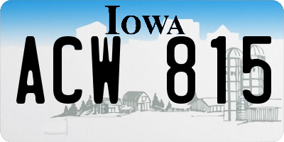 IA license plate ACW815