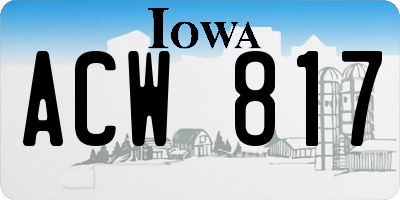 IA license plate ACW817