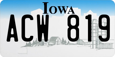 IA license plate ACW819