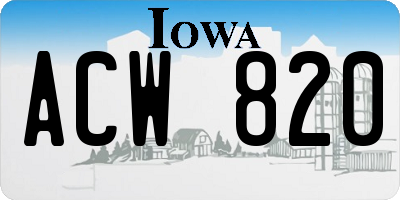 IA license plate ACW820