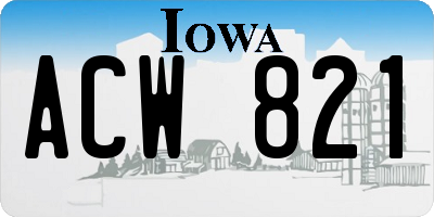IA license plate ACW821