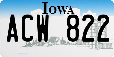 IA license plate ACW822