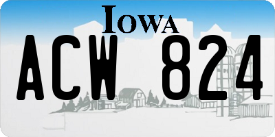 IA license plate ACW824