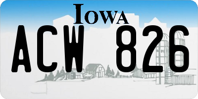 IA license plate ACW826