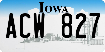 IA license plate ACW827