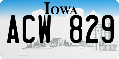 IA license plate ACW829
