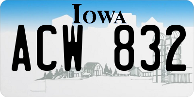 IA license plate ACW832