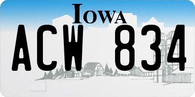 IA license plate ACW834