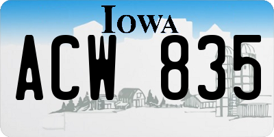 IA license plate ACW835