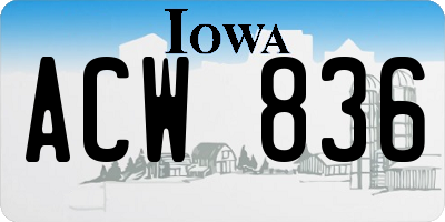 IA license plate ACW836