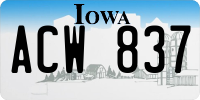 IA license plate ACW837