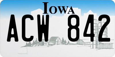 IA license plate ACW842