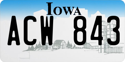 IA license plate ACW843