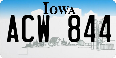 IA license plate ACW844