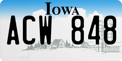 IA license plate ACW848