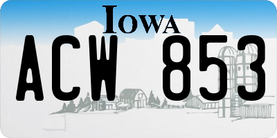 IA license plate ACW853