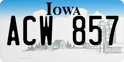 IA license plate ACW857