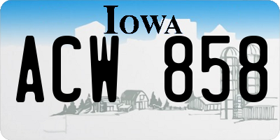 IA license plate ACW858