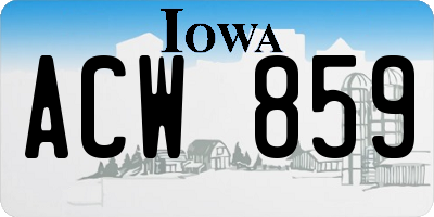 IA license plate ACW859