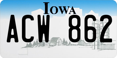 IA license plate ACW862
