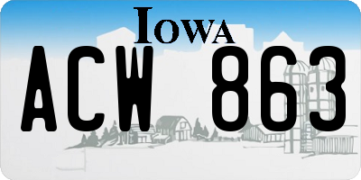IA license plate ACW863