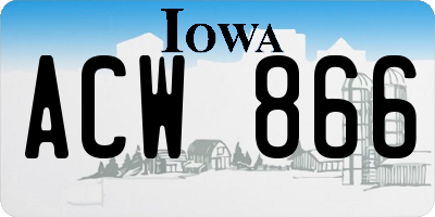 IA license plate ACW866