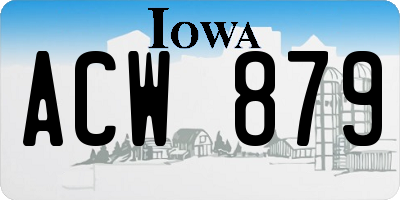 IA license plate ACW879