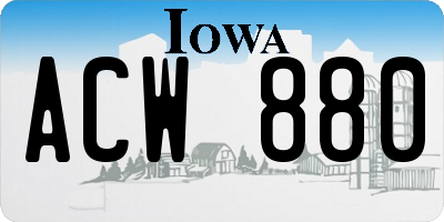 IA license plate ACW880