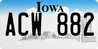 IA license plate ACW882