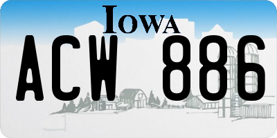 IA license plate ACW886