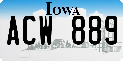IA license plate ACW889