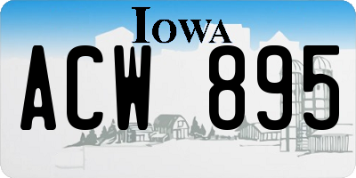 IA license plate ACW895