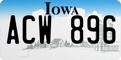 IA license plate ACW896
