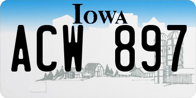 IA license plate ACW897