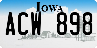 IA license plate ACW898