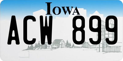 IA license plate ACW899
