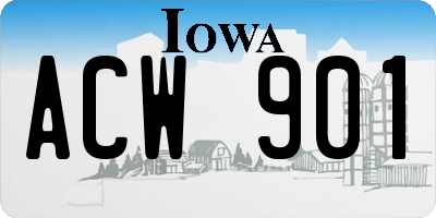 IA license plate ACW901