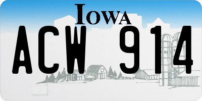 IA license plate ACW914