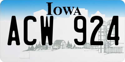 IA license plate ACW924