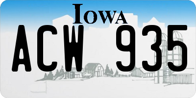 IA license plate ACW935
